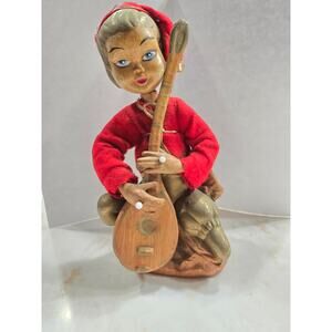 Vintage Tilso Pixie Elf Musician Figure Mandolin Hong Kong
